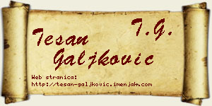Tešan Galjković vizit kartica